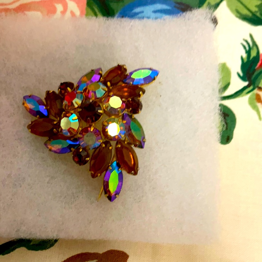 Vintage 1900s brooch brown, blue stone’s, Linser